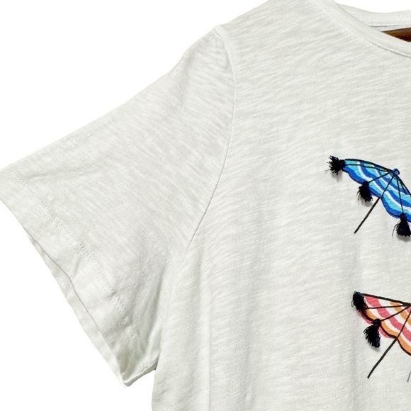 Talbots Beach Umbrella Tassel Cute Novelty Cotton Tee size 1X - Picture 3 of 7